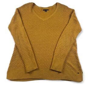 American Eagle Outfitters Women’s Yellow Knit V-Neck Sweater Size Large